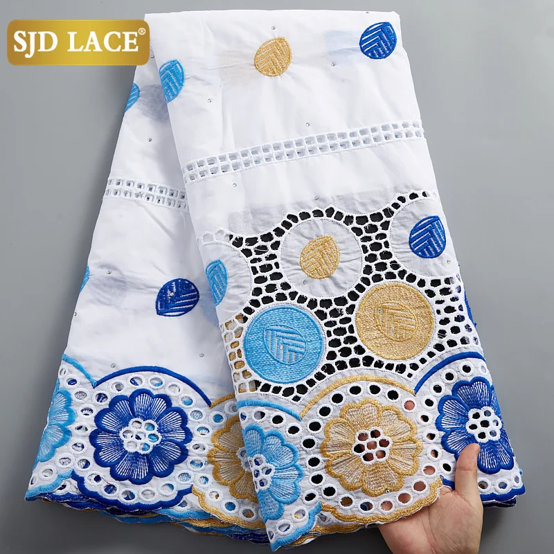 SJD LACE Clearance Style Swiss Voile Lace In Switzerland 2024 100% Cotton Embroidery African Lace Fabric Materials Sewing A2486