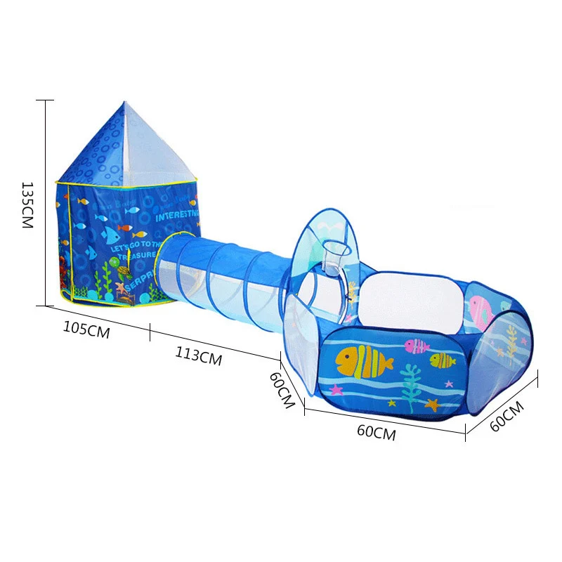 Tente 3 en 1 pour enfants, maison de jeu, Portable, jouets, espace, jouet, Tunnel rampant amovible