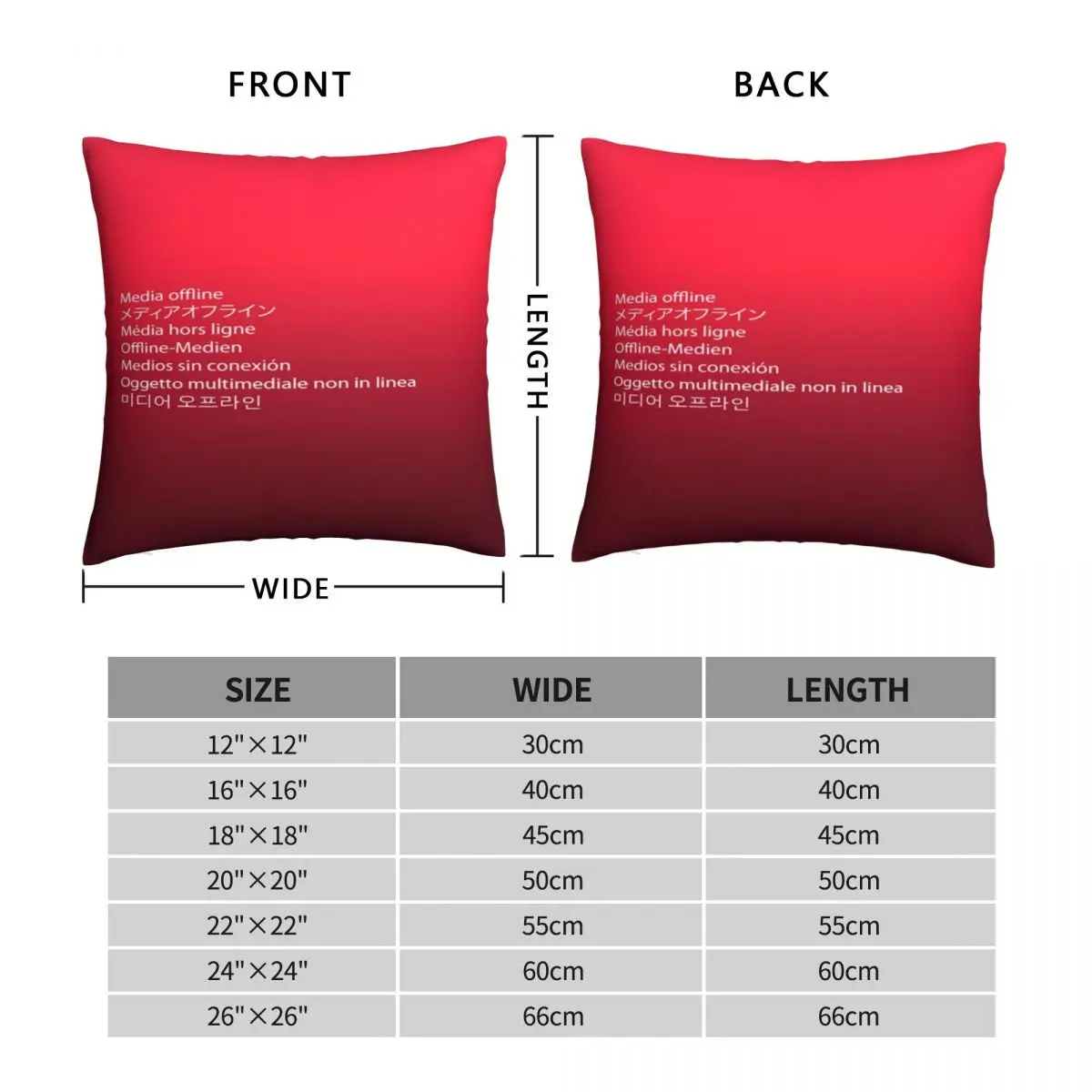 Media Offline Premiere Pro Pillowcase Polyester Linen Velvet Creative Zip Decor Room Cushion Case