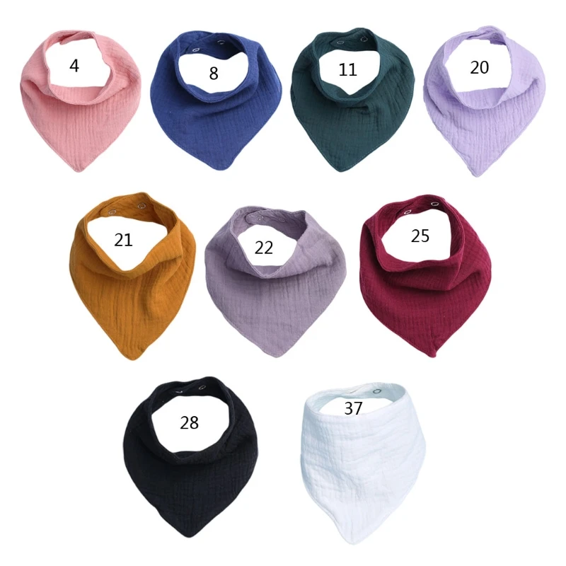 

Baby Infant Cotton Bibs Boys Girls Solid Color Triangle Scarf Feeding Saliva Towel Bandana Burp Cloth Newborn Shower Gifts G99C