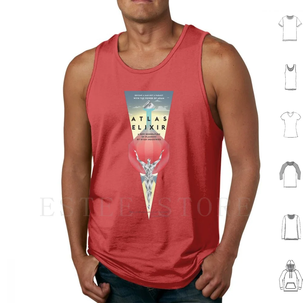 Atlas Elixir Tank Tops Vest Cotton Bioshock Plasmid 50s Art Steampunk Advert