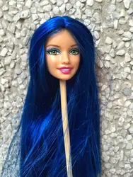 Long Soft Hair Doll Heads Wonder Lady Doll Toy Head Male Female Pink Black Green Red Hair Doll Head Parts Girl Dressing DIY Toy