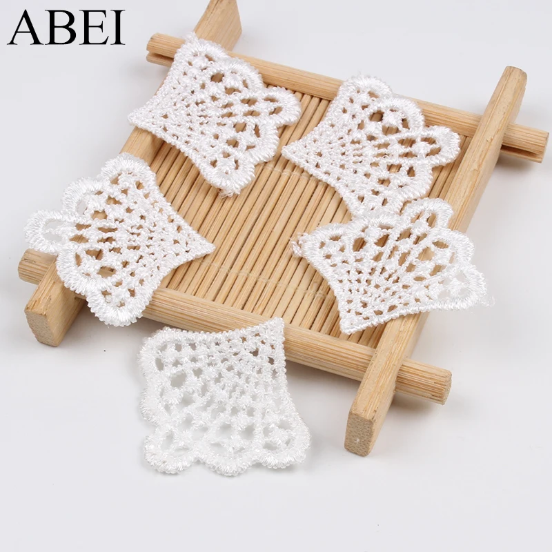 20pcs/lot Embroidered  Lace Clothing Accessories White Sector Soluble Lace Embroidery  DIY Garment