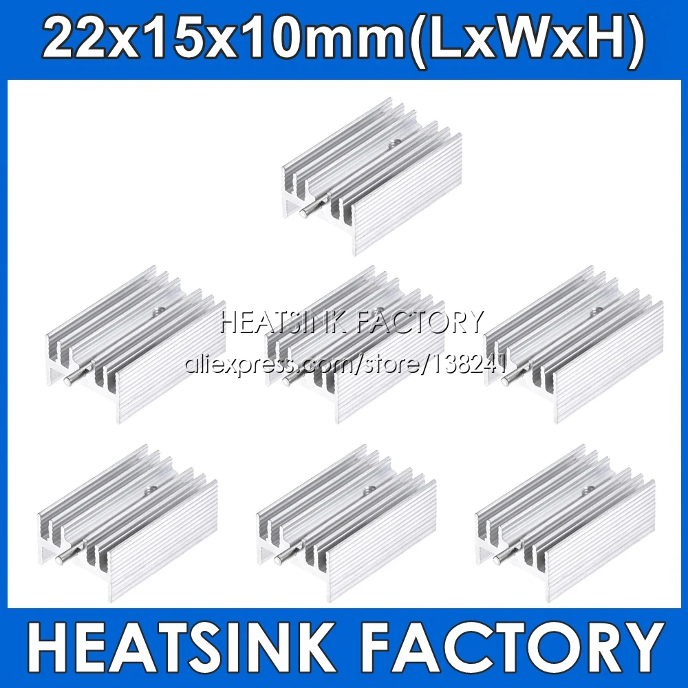 Best Quality 22x15x10mm MOS Transistor TO-220 Aluminum Heatsink Radiator Heat Sink Cooler For Transistors TO220, ROHS Compliant