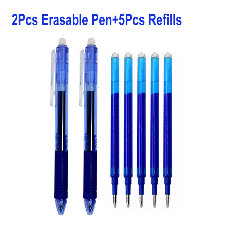 0.7mm Tip Retractable Erasable Gel Pen Refill Blue Black Red Ink Cartridge Recharge Rod Office Writing Accessories Stationery