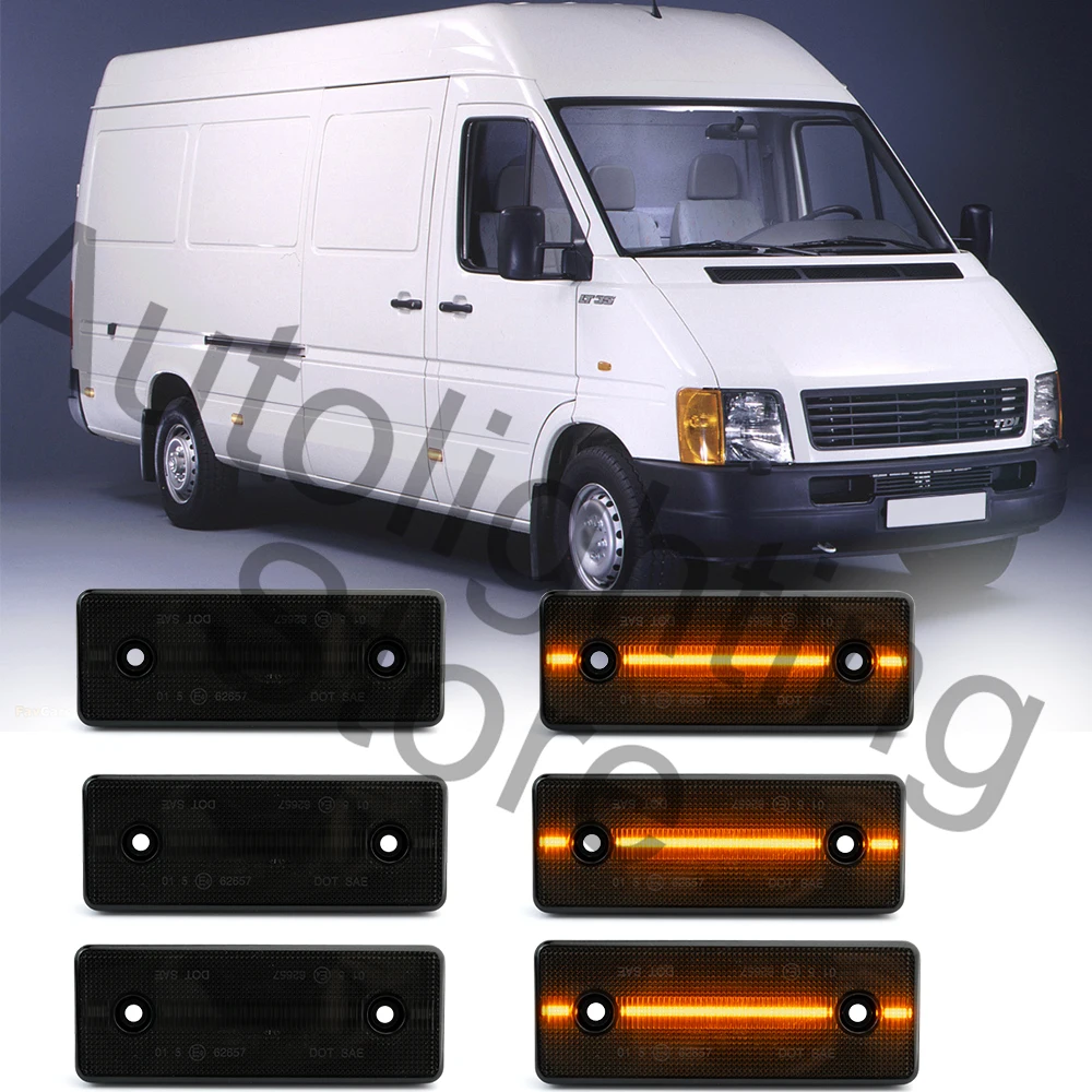 

6X для Mercedes Benz Sprinter Classic W909 W905 W906 VW LT 01-06 Светодиодные Габаритные указатели поворота дымчатые янтарные боковые габаритные огни