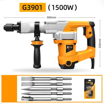 고출력 헤비 임팩트 전기 해머 2580W 220V 콘크리트 차단기 30 초 빠르게 벽을 깨뜨립니다 360 도 회전 전동 공구