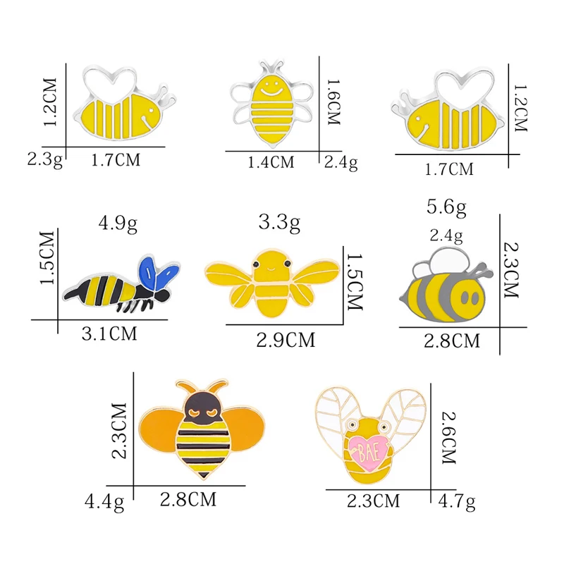 Animal Bee Honeybee Enamel Pins Collection Backpack Badges Cartoon Honey Bee Brooches Clothes Lapel Pin Jewelry Gifts For Kids