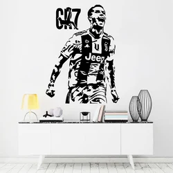 Ronaldo Wall Sticker Football Star Door Window Vinyl Decals Nursery Boys Kids Room Home Interior Decoration Wallpaper Z821