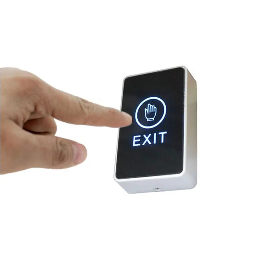 

Touch Exit Button Acrylic Panel 86mm X 56mm NO/NC/COM Output Blue Back Light Electric Box Cassette Min:1pcs