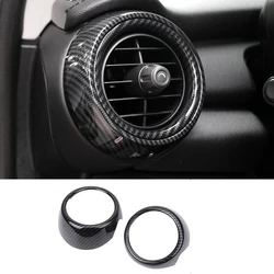 Car Dashboard Side Air Vent Decoration Ring Cover Trim Car Sticker Styling Carbon Fiber Style For BMW MINI Cooper F55 F56 F57