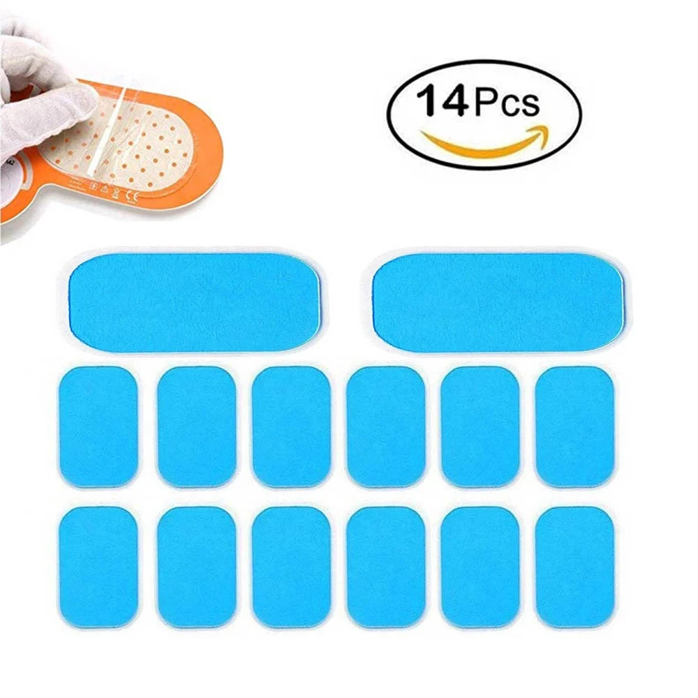 14pcs Hydrogel Gel Pad For EMS Muscle Stimulator Toner Hip Trainer Replacement Pads Fitness Massager Accessories 1Pack=2PCS