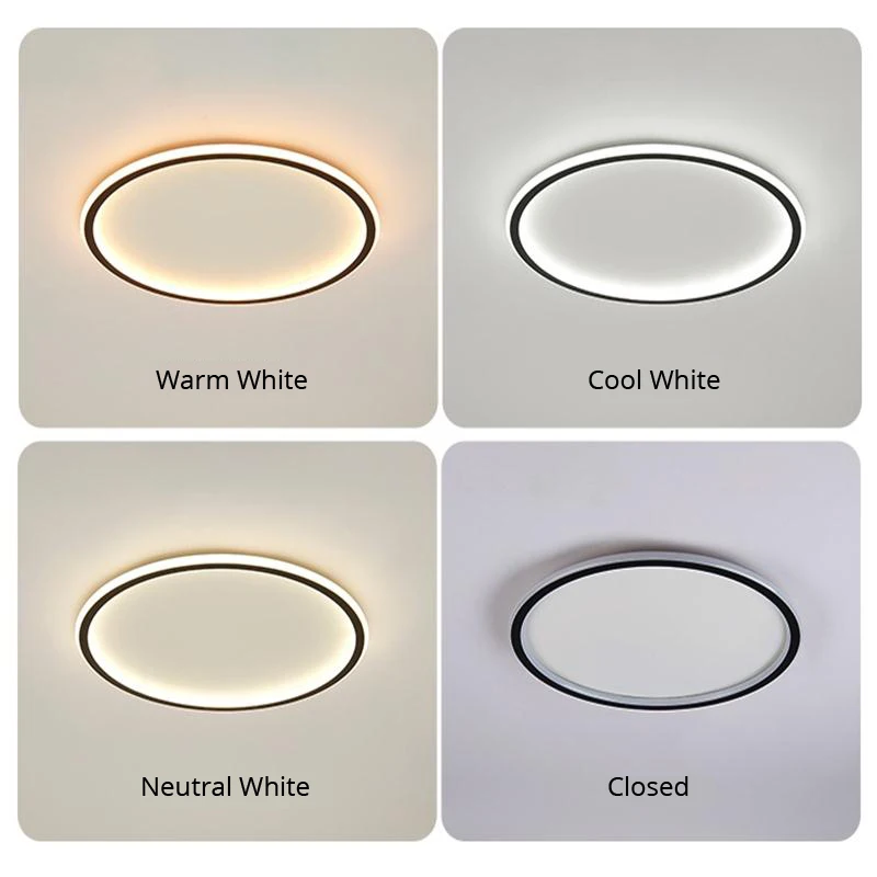 Moderne Led Lustre Lumières Éclairage Simple Pour Salon Chambre Salle D\'étude Blanc Noir NikLampes Luminaires Dimmable AC90-260V