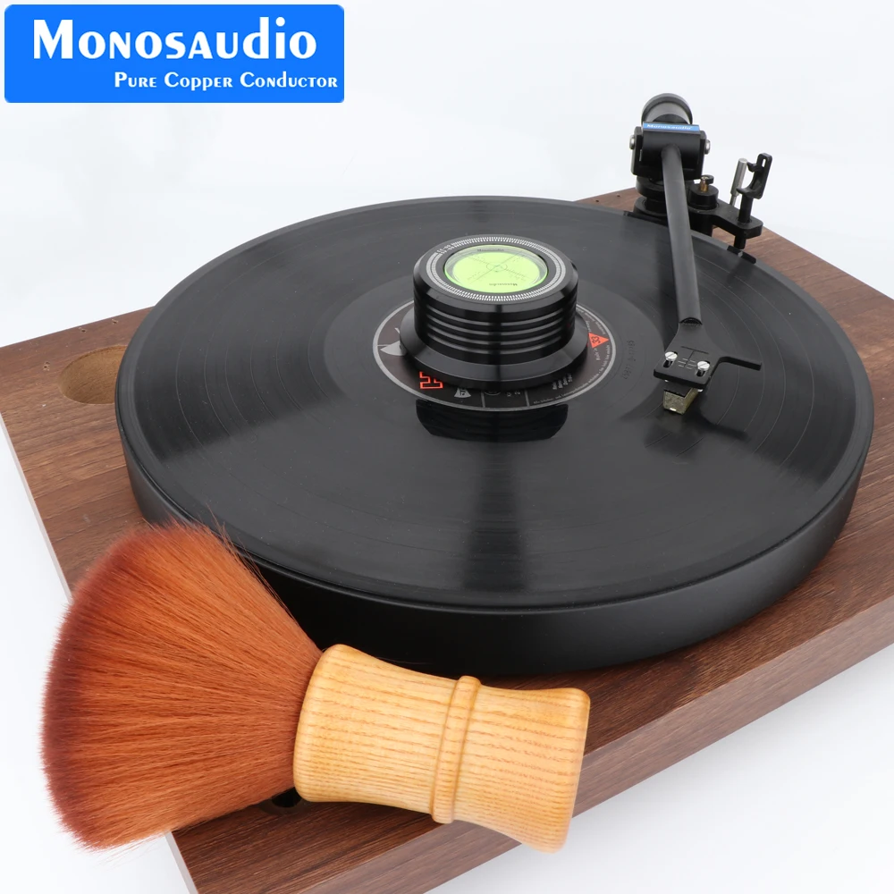 Monosaudio Gold and Black LP528 lp628 LP Record DISC Stabilizer Stroboscope Gradienter with Lever Bar