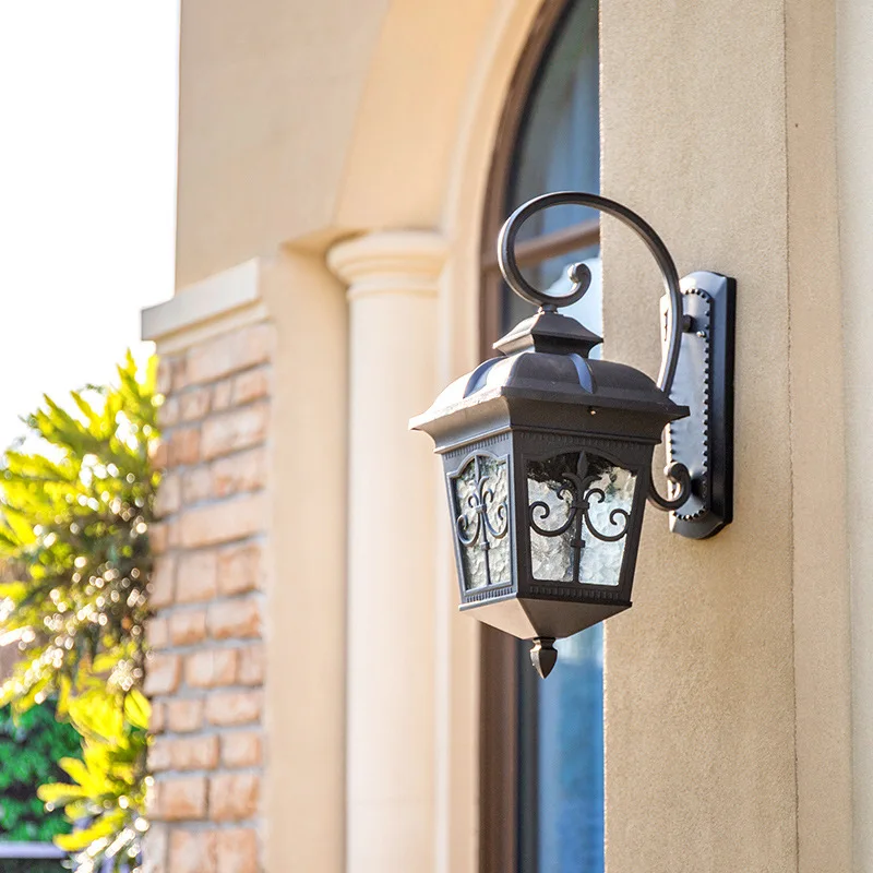 European Style Outdoor Wall Lamp Waterproof Aisle Garden Balcony Lamp Villa American Retro Outdoor Gate Courtyard Corridor Lamp