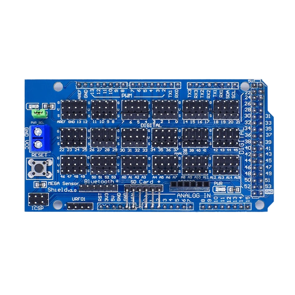 For Arduino MEGA Sensor Shield V1.0 V2.0 Dedicated Expansion Development Board MEGA 2560 Sup IIC Bluetooth SD Robot Parts DIY