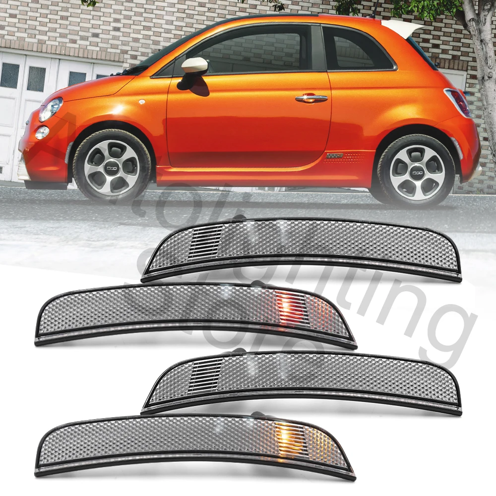 4PCS For Fiat 500 Sport 2012-2017 500e 2013-2019 Front ＆ Rear Bumper Led OEM Side Marker Turn Signal Indicator light #68085232AB