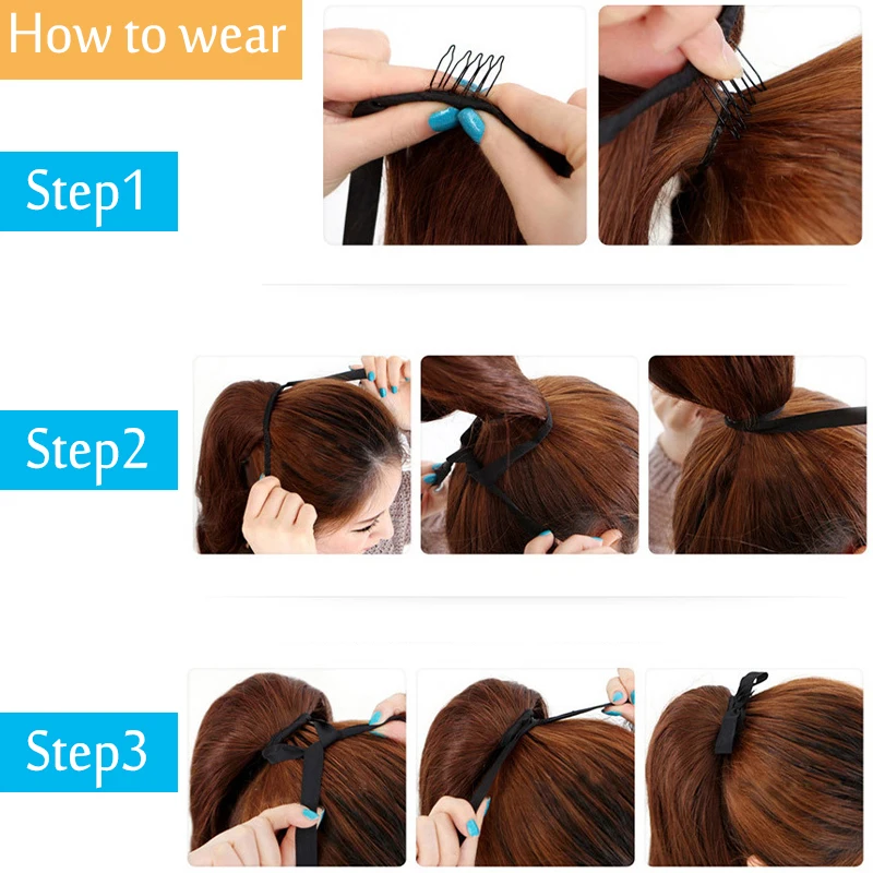 Allaosify-coleta superlarga sintética recta para mujer, accesorios para el cabello, peluca con vendaje, extensiones de cola de caballo, 32 pulgadas