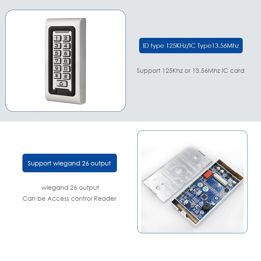 Keypad Access Controller Reader Security Password Wiegand 26 125khz ID Card Reader Door Access Control