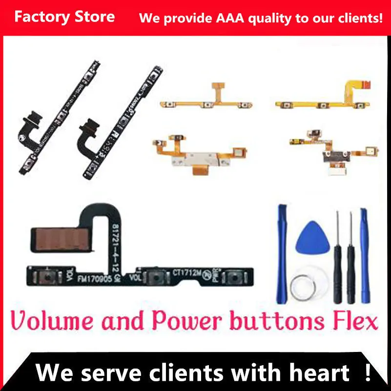 Power Volume Button Flex Cable For M2 M3 M5 M6 Note Switch Key Metal Volume Side Power Switch on off Button Flex Cable