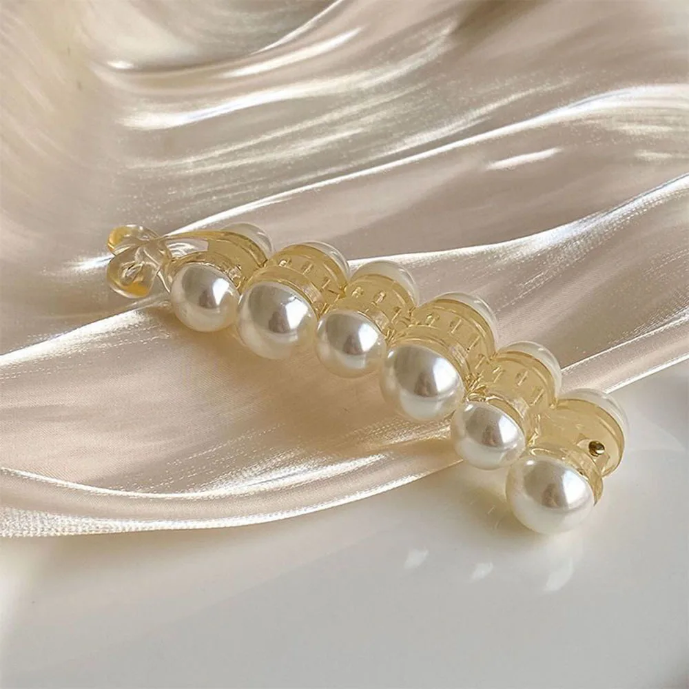 Pearl Hair Clip Hairpin Jewelry Banana Clip Headwear Women Hairgrip Ponytail Barrettes Hair Pins Accessories заколка для волос