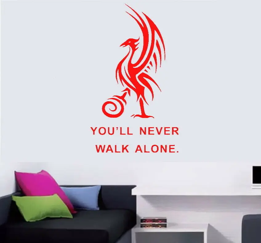 

YOU WILL NEVER WALK ALONE Team Logo Wall Art Stickers Decal Decor Vinyl Poster Mural removeable Custom DIY Kids gift