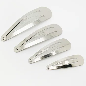 100 יחידות / הרבה כסף שחור טון סנאפ קליפס לשיער 3-10cm אמנות קשת עשויה בעבודת יד אביזרי שיער לנשים ובנות קליפס לשיער