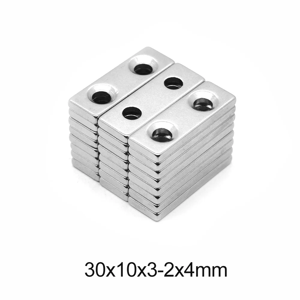 5~60PCS 30x10x3-4 Powerful N35 Magnets hole 4mm Small Sheet Magnet 30mmx10mmx3mm-4mm Neodymium Magnet 30*10*3-4 30x10x3-4mm