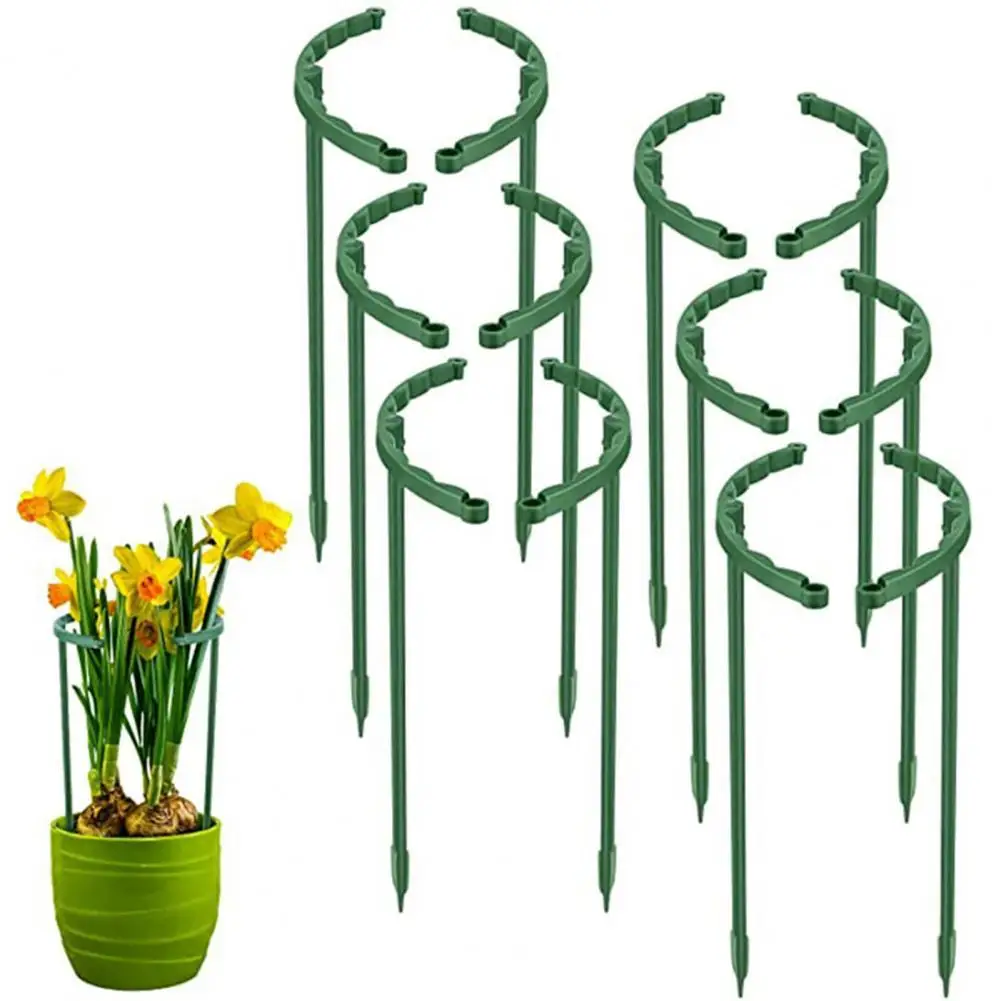 6Pcs Half Round Plant Support Stake Weather Resistant Plastic Tomato Planting Flower Support Ring for Garden Home Accessories