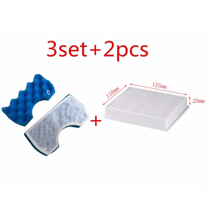 2 * فراغ نظافة الغبار فلتر HEPA H11 DJ63-00672D تصفية + 3 * مجموعة من تصفية القطن لسامسونج SC4300 SC4470 الأبيض VC-B710W