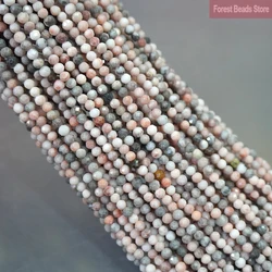 Natural Stone Pink Zebra Jaspers Faceted Round Spacer Loose Beads 2mm/3mm DIY Bracelet Accessories for Jewelry Making 15'' Inch