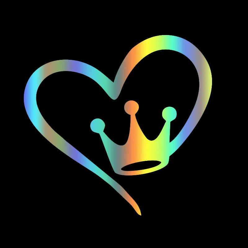 Vinyl Decal The Heart and the King Crown Car Sticker Waterproof Auto Decors Car Styling Car Accessories Pegatinas Para Coche