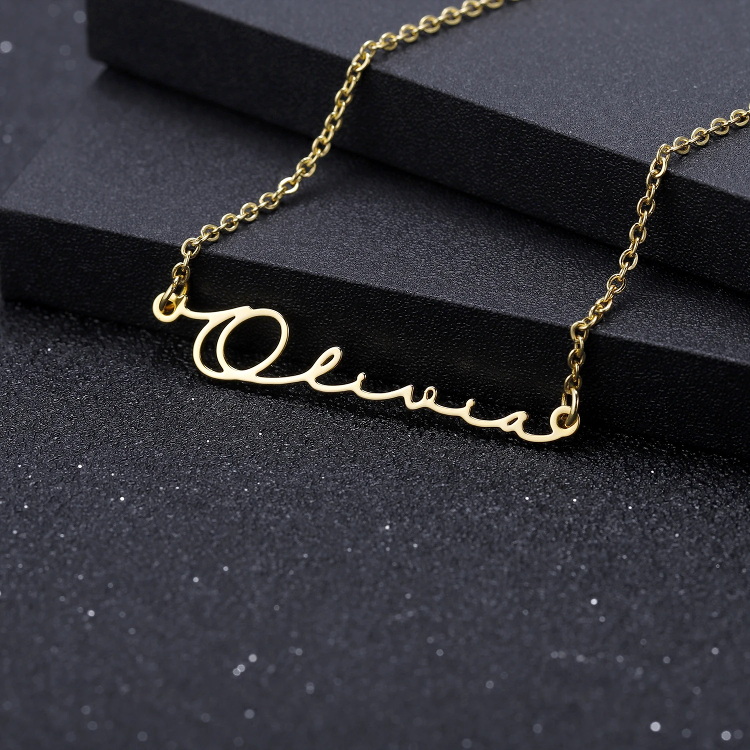 Custom Name Necklace HandWritten Font Necklace High Quality Stainless Steel Jewelry Necklace For Women Personalized Jewelry