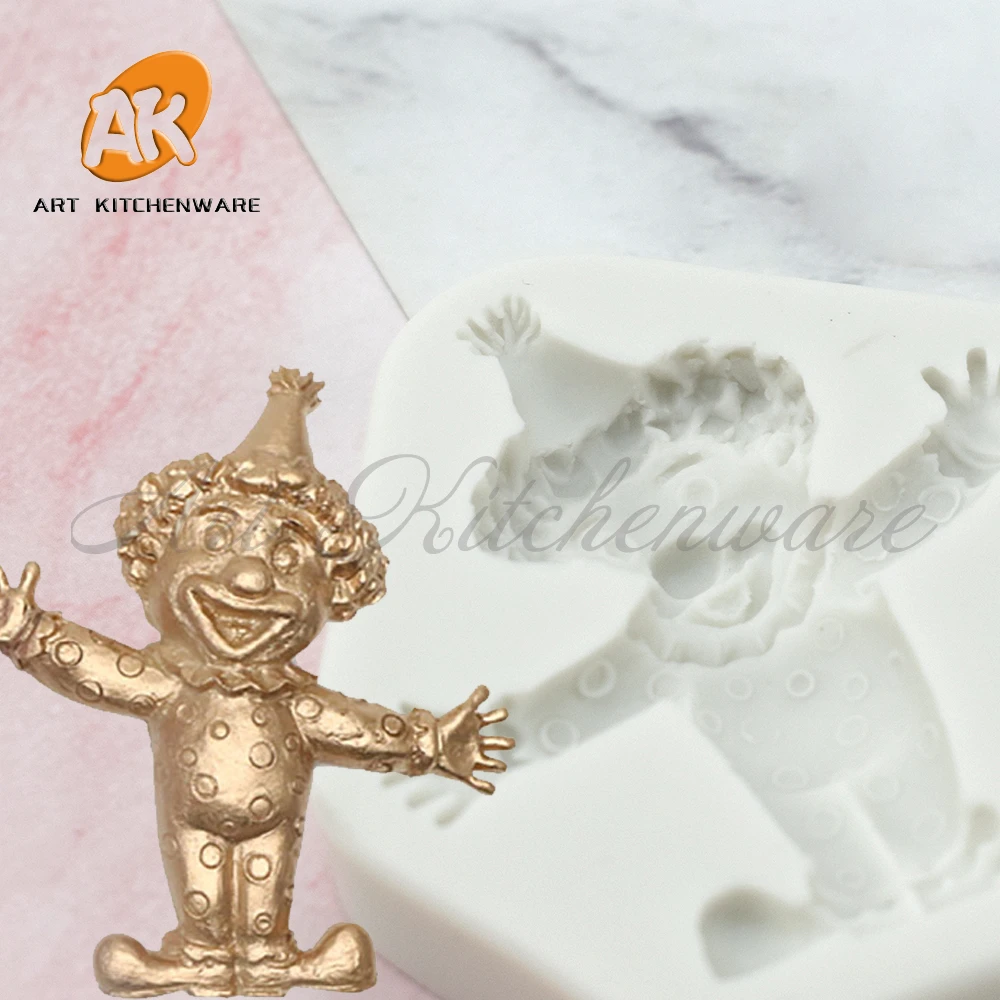 3D Circus Smile Clown Design Silicone Mold Chocolate Fondant Gumpaste Mould DIY Soap Candle Moulds Cake Decorating Tool Bakeware