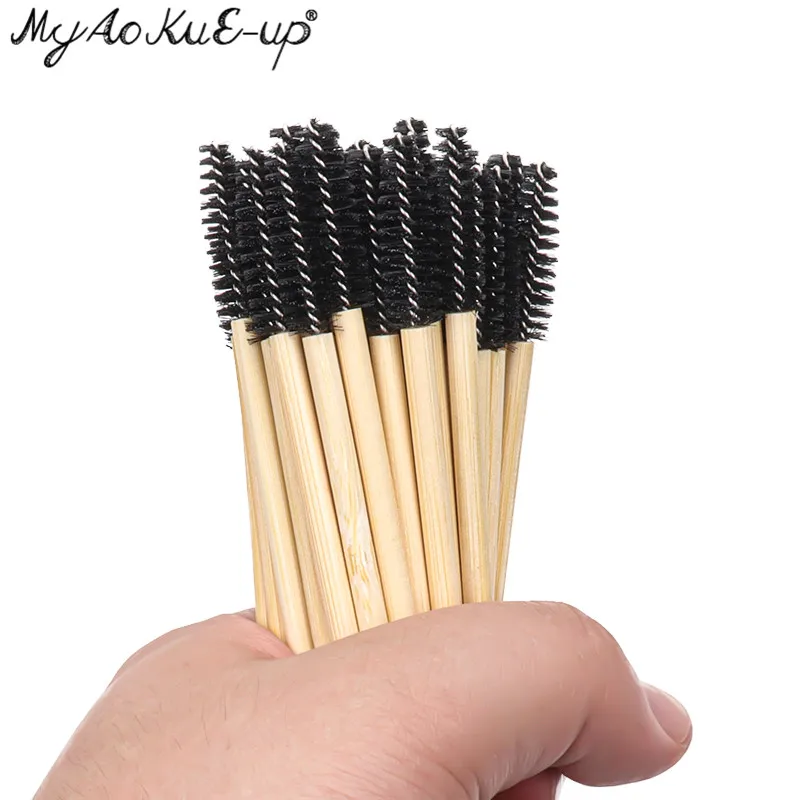 Wooden Makeup Mascara Brushes Wand Disposable Cosmetic Makeup Eyebrow Brush Applicator Eyelash Extension Cosmetic Brushes Tools