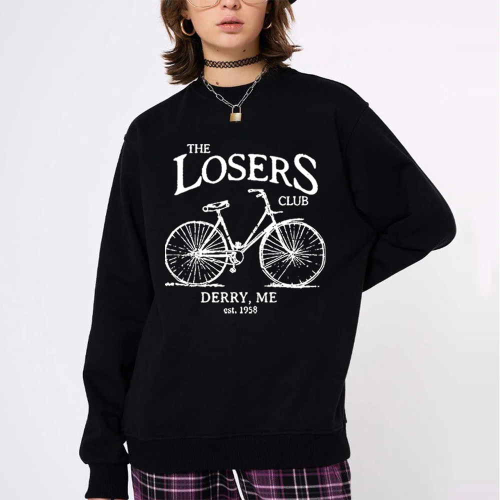 The Losers Club Sweatshirt Vintage Bike Sweatshirt Stephen King's IT Pennywise Sweat à capuche Clown Films effrayants Chemise Sweat-shirt d'horreur