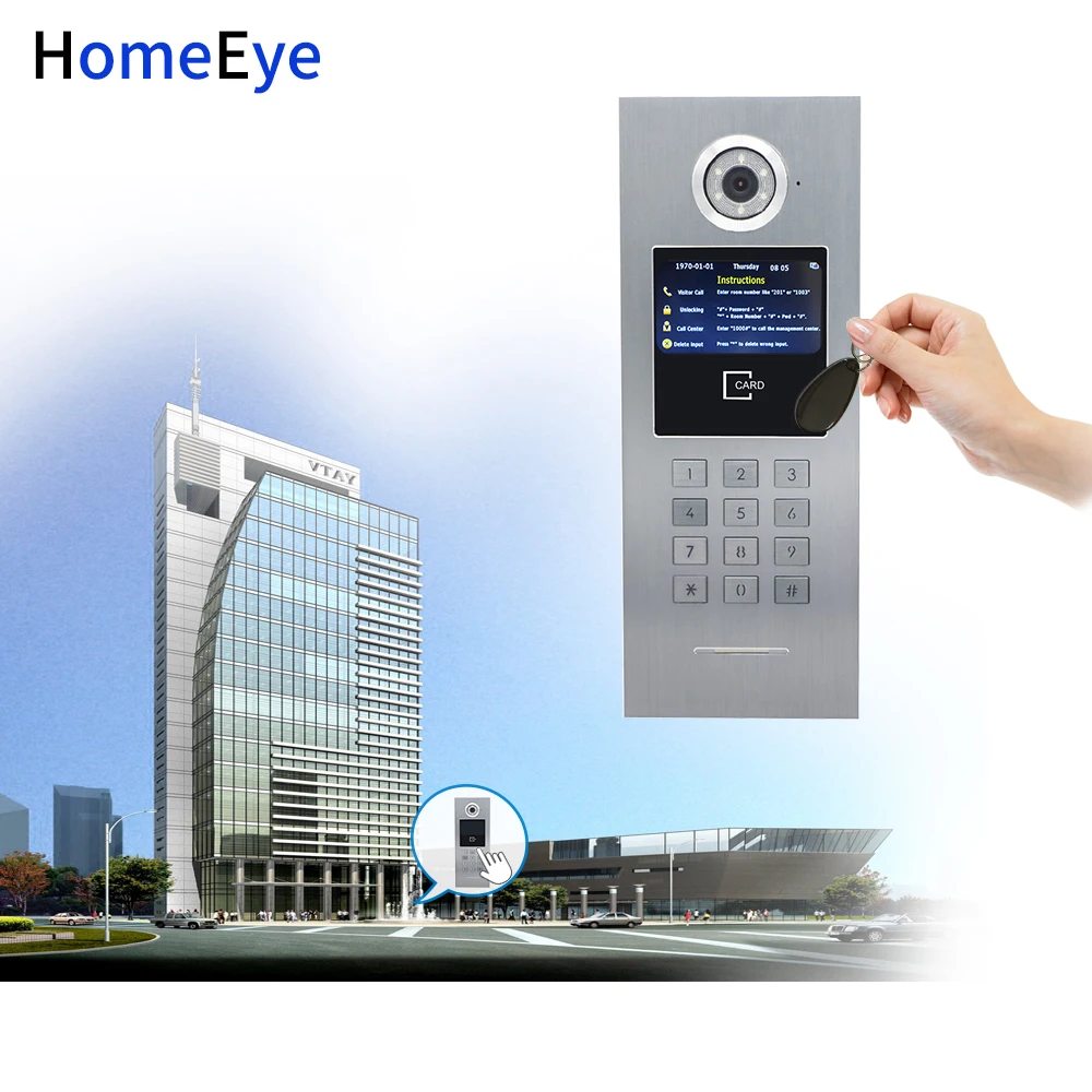 Wifi Ip Video Deurtelefoon Video Intercom Thuis Toegangscontrole Systeem Tuyasmart App + Wachtwoord + Ic Card + Poe schakelaar 7 ''Touch Screen