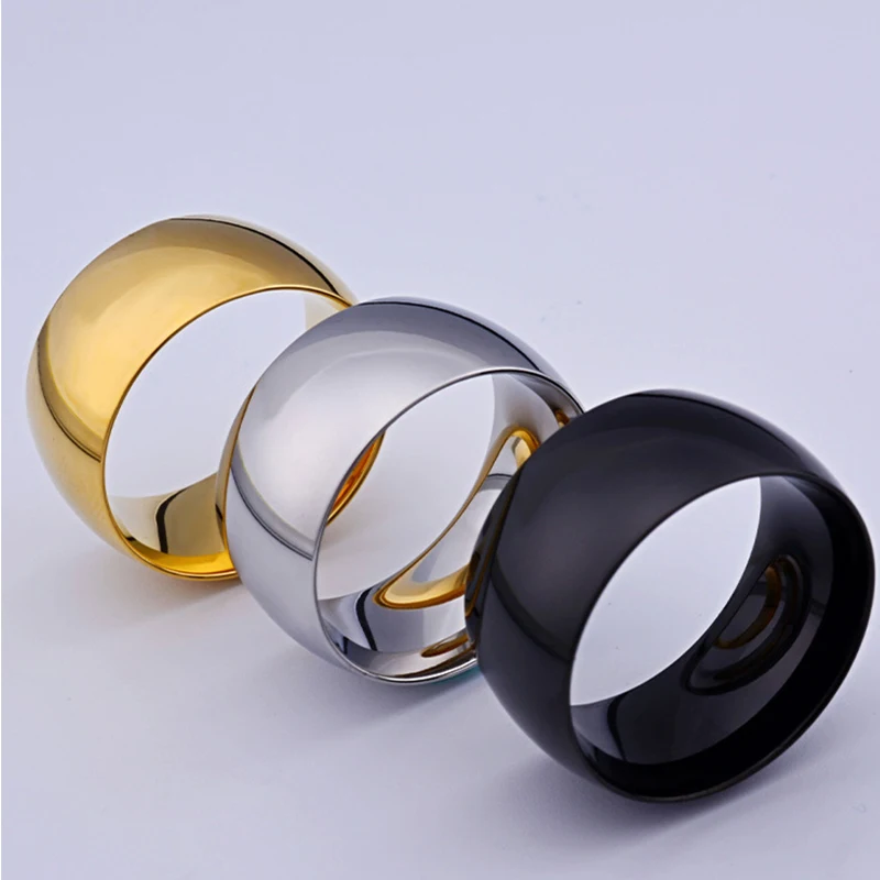 New Width 11.5mm Titanium Steel Ring Smooth Couple Ring for Men Wedding Jewelry Engagement Gift