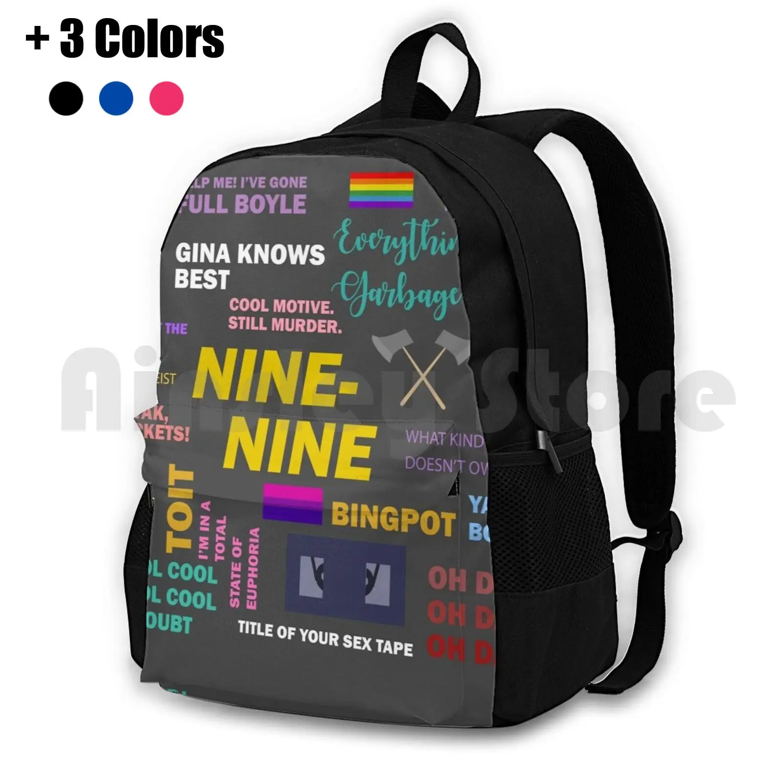 B99 Quotes Outdoor Hiking Backpack Waterproof Camping Travel Pride Bi B99 Brooklyn 99 Brooklyn Nine Nine Fun Funny Jake Peralta