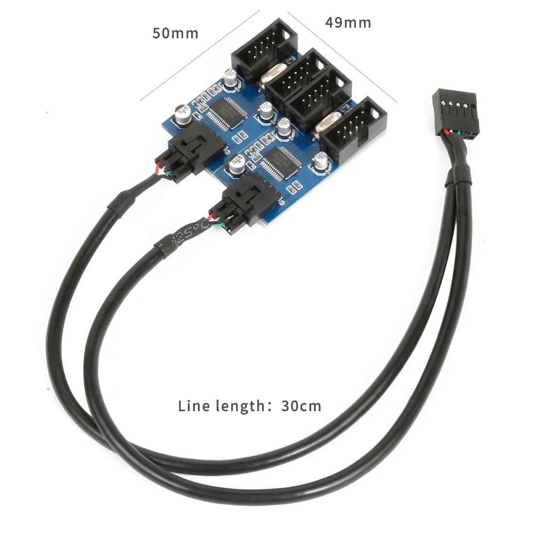 9pin USB header Male 1 to 2 / 4 Female Extension Cable Card Desktop 9-Pin USB HUB USB 2.0 9 pin Connector Adapter Port Multilier