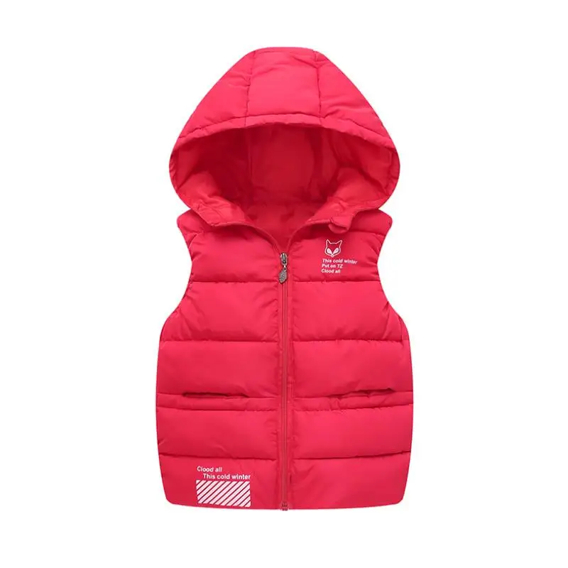 2020 New Children Down Vest Girls Hooded Jacket Winter Waistcoats Boy Baby Autumn Outerwear Coats 3-8 Years Kids Warm Clothes