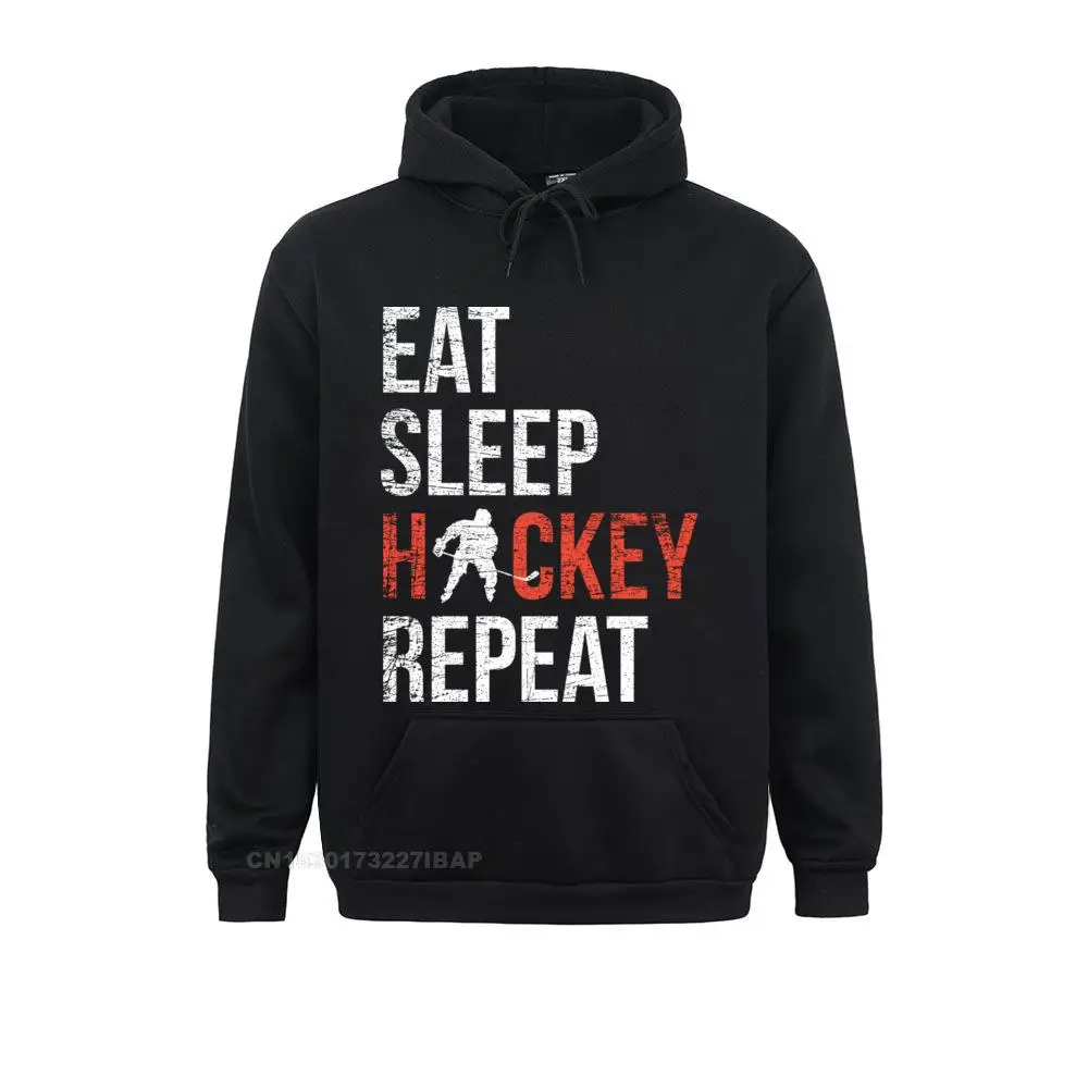 

Eat Sleep Hockey Repeat Gift for Youth Pullover Hoodie Latest Men Sweatshirts Long Sleeve Hoodies Holiday Hoods Sweater