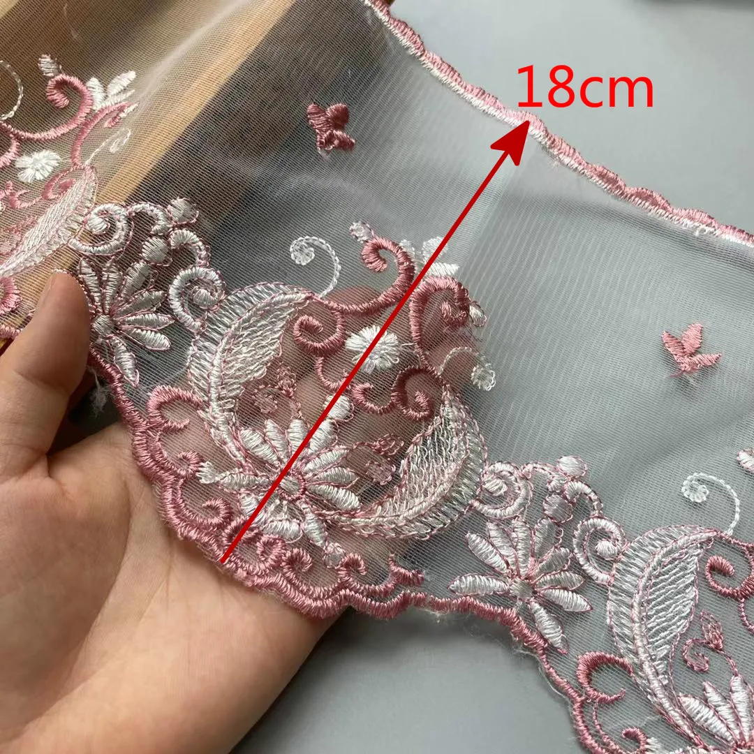 1 yards Flower 180 mm 65 mm Lace Ribbon Trim for Sofa Cover Curtain Trimmings Embroidery DIY Applique Home Textiles Accessories