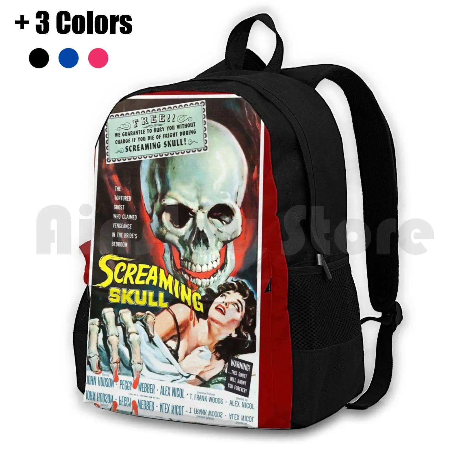 Screaming Skull B-Movie Outdoor Hiking Backpack Riding Climbing Sports Bag B Movie Mst3k John William Peggy Webber Alex Nicol