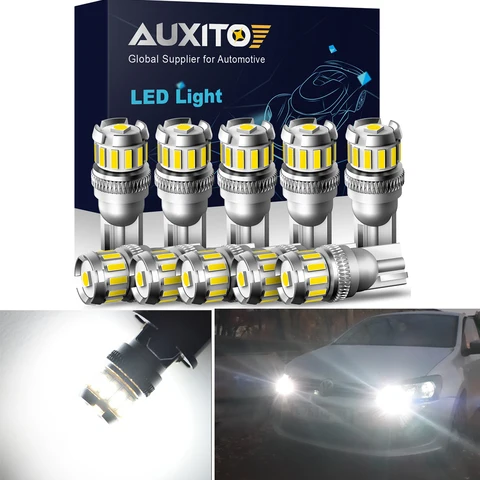 AUXITO 10 Шт. W5W T10 LED Лампы Для Автомобиля 6500K Белые Canbus, Габаритные Огни Для BMW VW Mercedes Audi A3 A4 E60