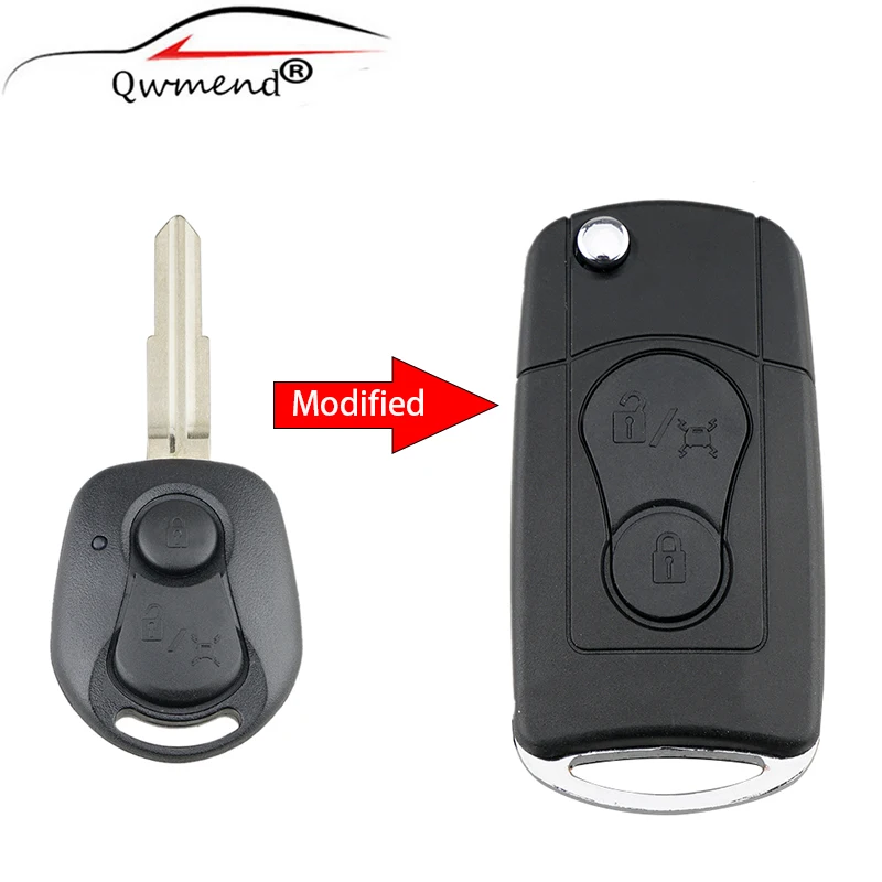 

2 Buttons Car Remote Key Shell for Ssangyong Actyon Kyron Rexton Original Key Shell HYN10 Blade for Ssangyong Car Keys Case