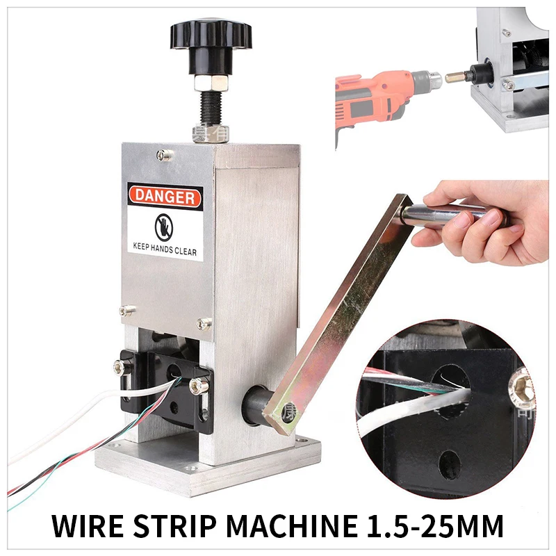 

1PC MWS25 Waste Wire And Cable Peeling Machine Small Wire Stripping Machine 1.5-25mm Multifunctional Wire Stripping Machine Tool