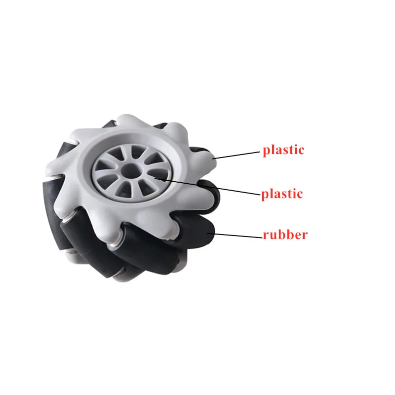 65mm Mecanum wheel Plastic Wheel For Robot  DC Geared Motor TT motor 2 and 1 Dual-purpose Wheel Suitable For 25mm Motor