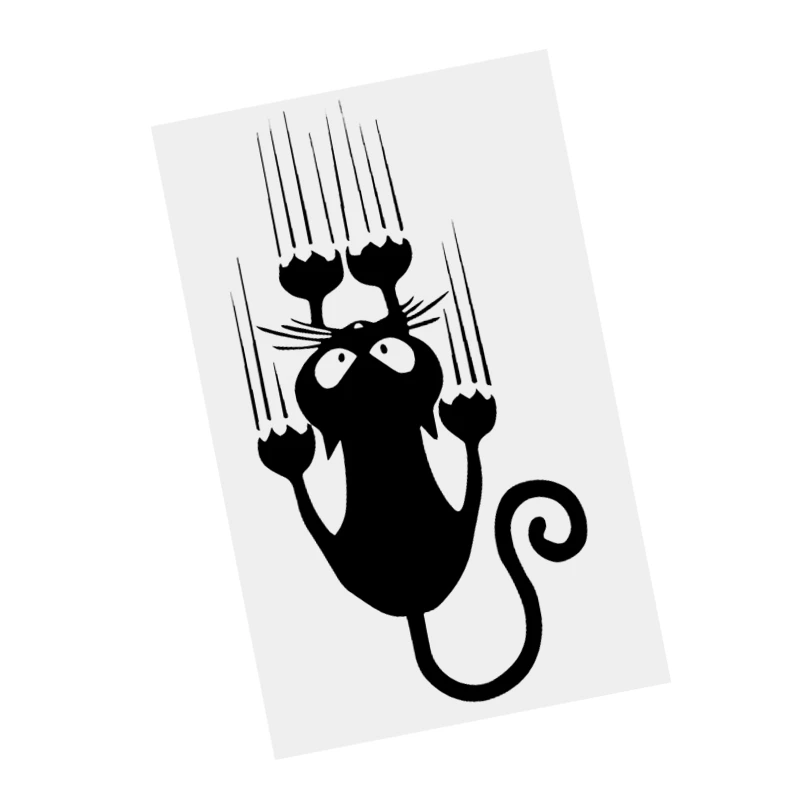 

S51706# Black Transparent Car Stickers Vinyl Decal Funny Cat Motorcycle Decorative Accessories Waterproof