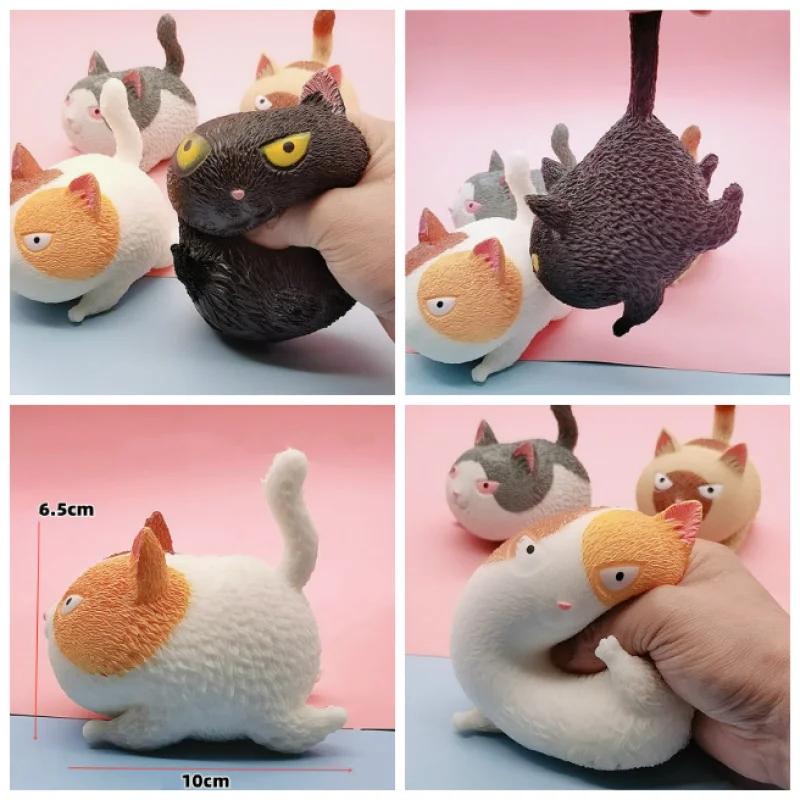 Kawaii Angry Cat Squeeze Toy Kitty Decompression Toys Mini Animals Antistress Gadget Squish Anti-Stress Toys Adults Kids Gift